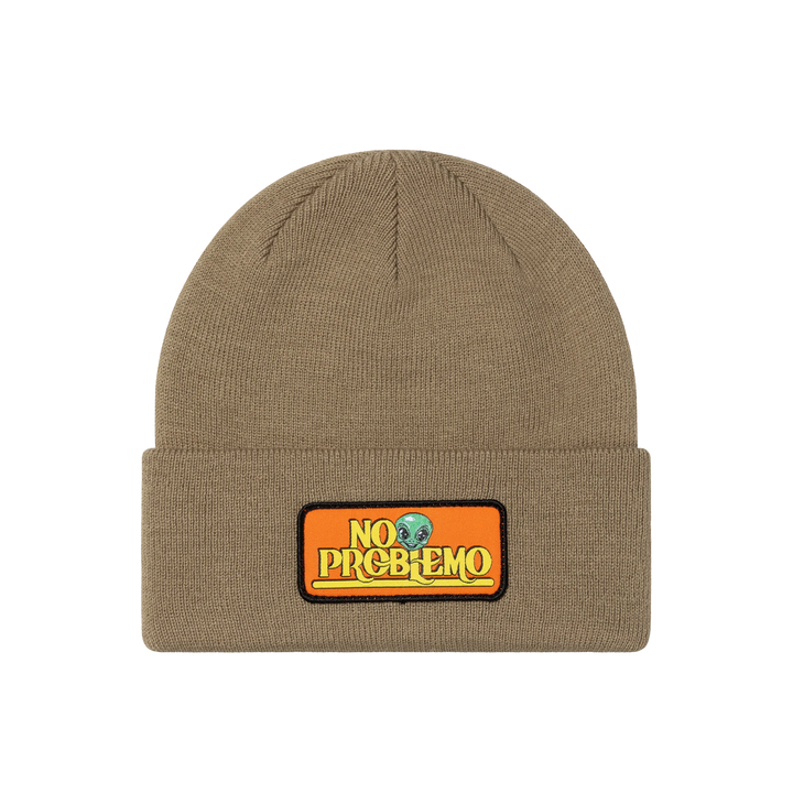 No Problemo Sticker Beanie Khaki