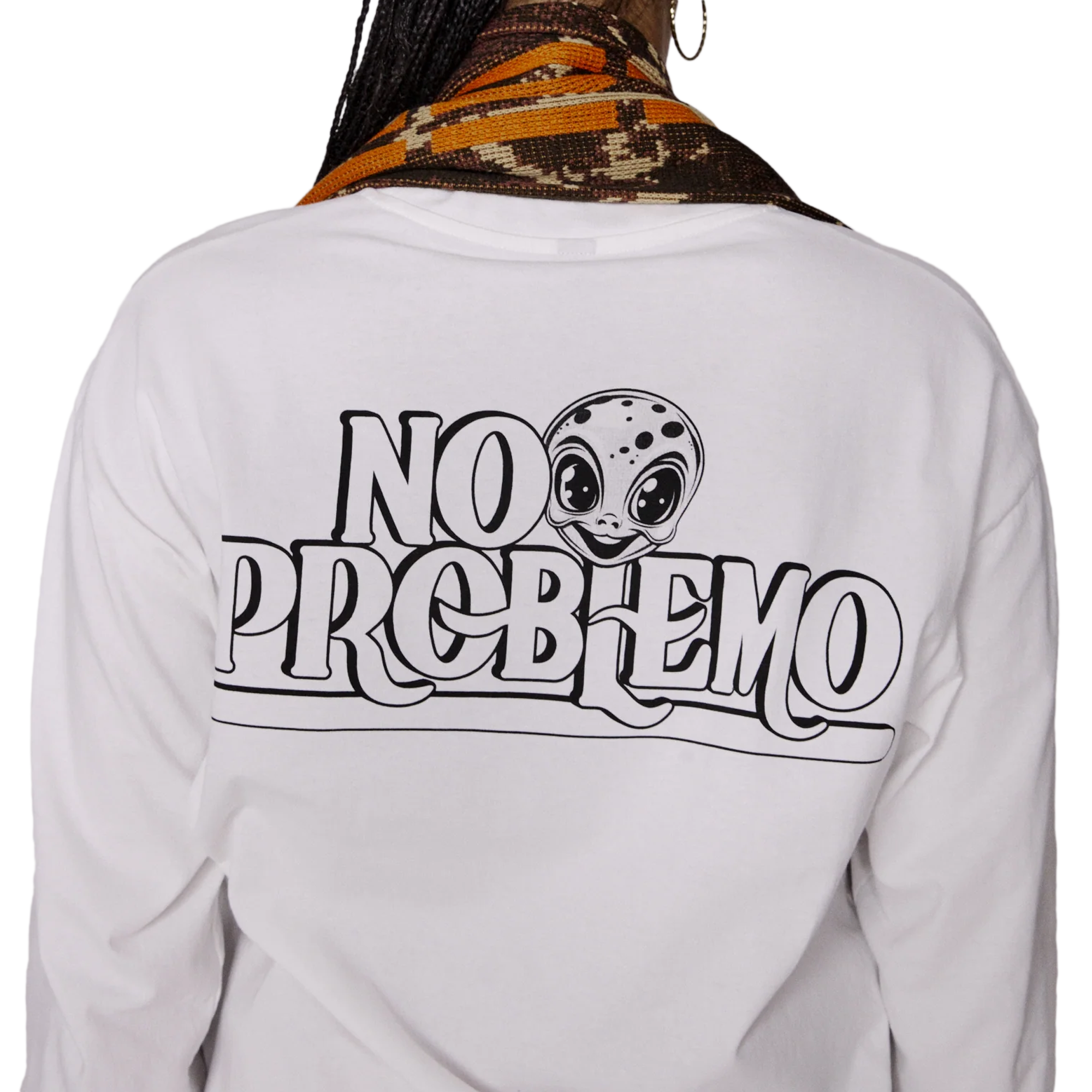 No Problemo Stickers Long Sleeve T-Shirt White