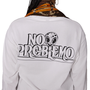 No Problemo Stickers Long Sleeve T-Shirt White