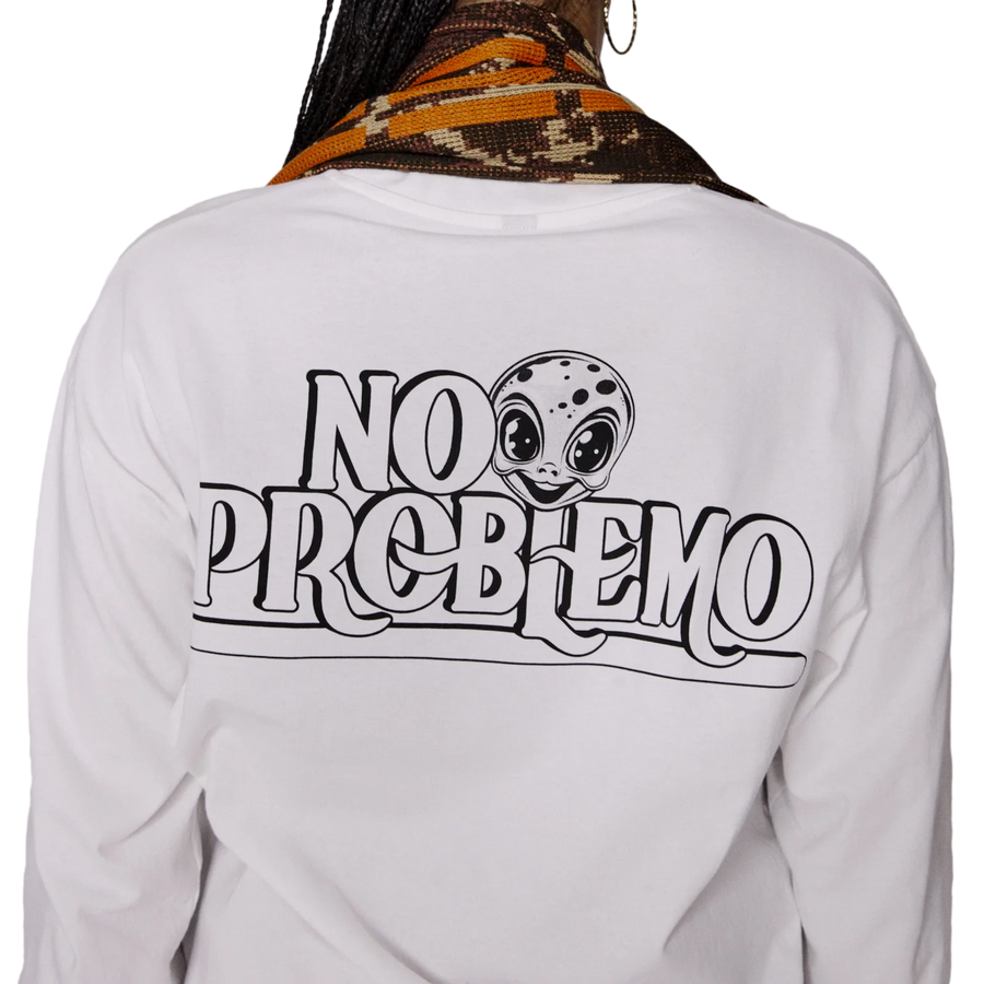 No Problemo Stickers Long Sleeve T-Shirt White