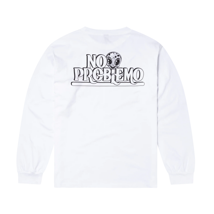 No Problemo Stickers Long Sleeve T-Shirt White