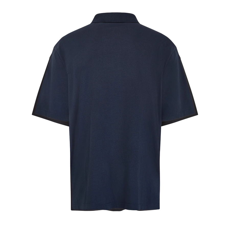 Martine Rose Oversized Panelled Polo Navy Flyer Blue