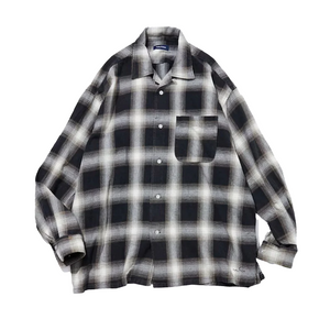 Nautica Japan Ombre Check Open Collar L/S Shirt Charcoal