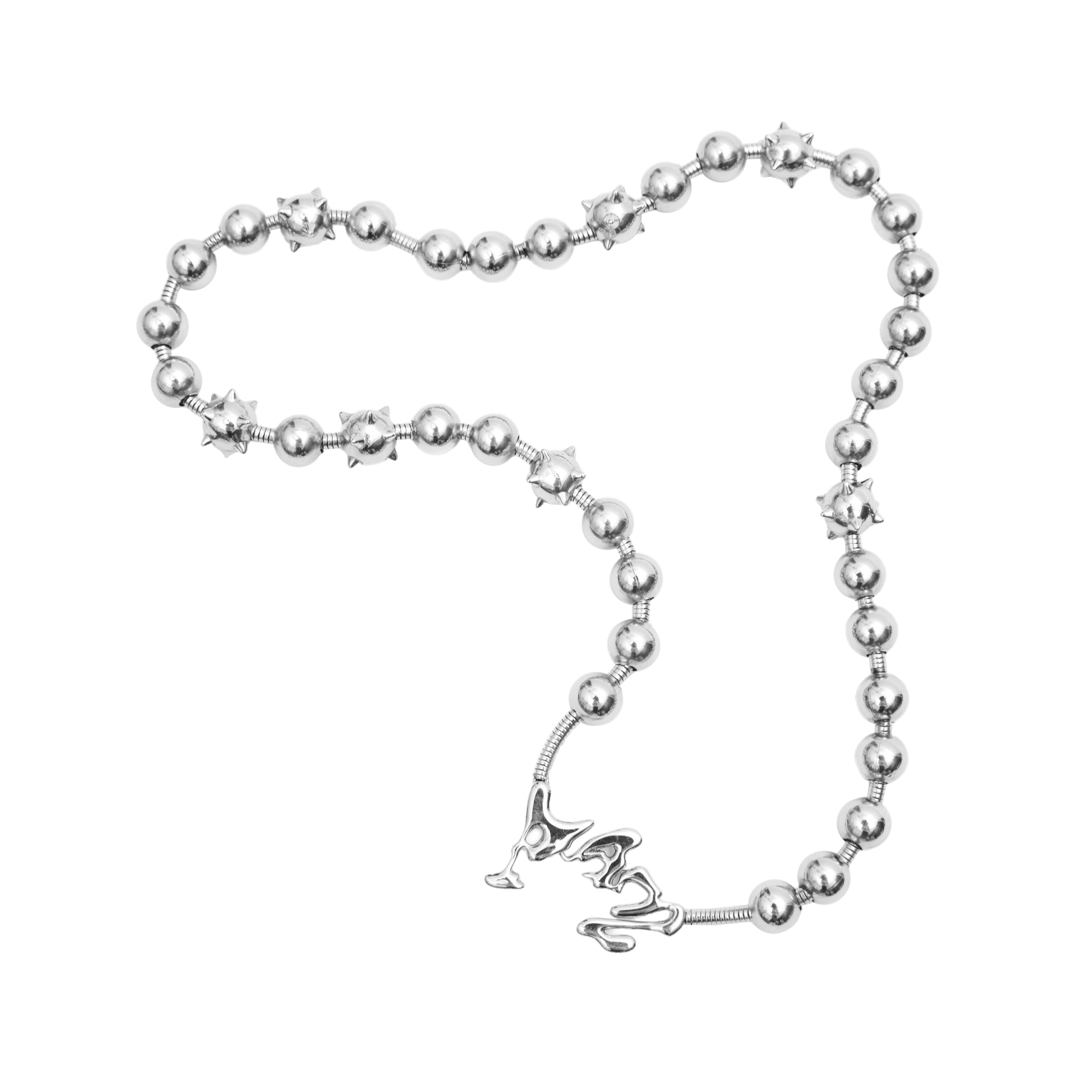 Perks And Mini Two Mil Celestial Orbs Ball And Chain Necklace Silver