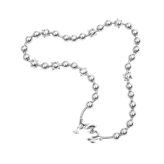 Perks And Mini Two Mil Celestial Orbs Ball And Chain Necklace Silver