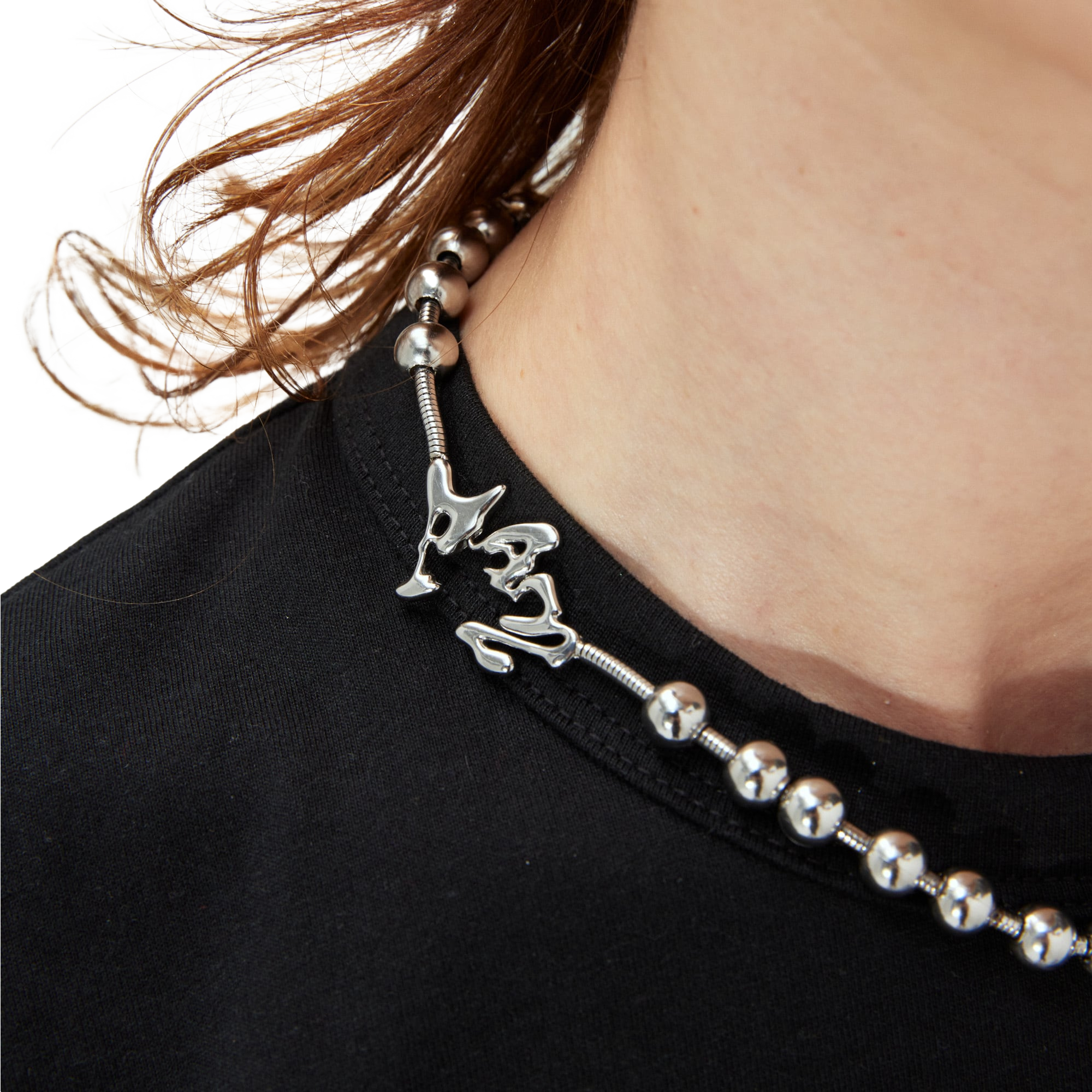 Perks And Mini Two Mil Celestial Orbs Ball And Chain Necklace Silver