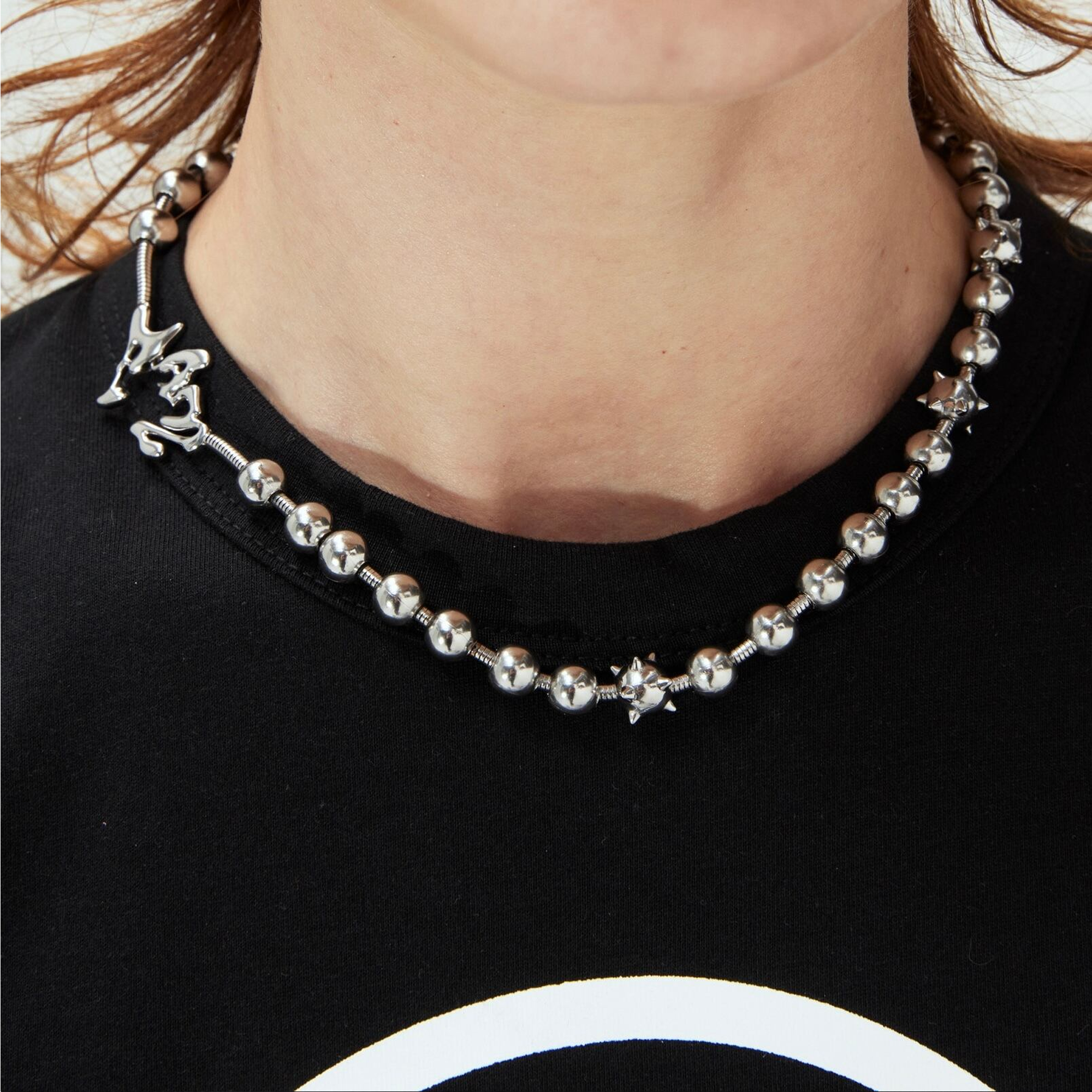 Perks And Mini Two Mil Celestial Orbs Ball And Chain Necklace Silver