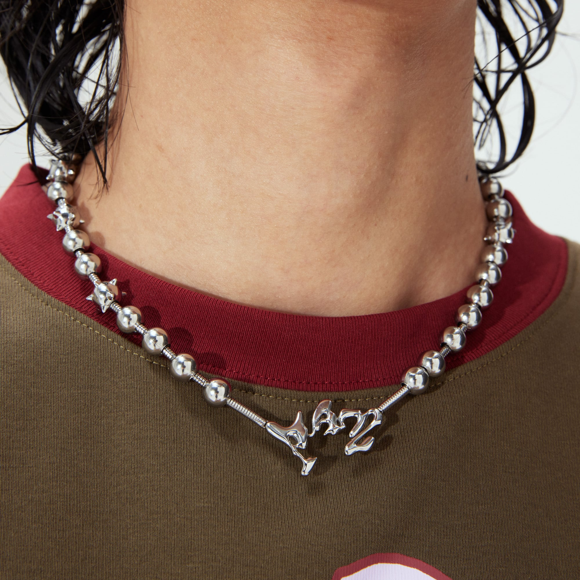 Perks And Mini Two Mil Celestial Orbs Ball And Chain Necklace Silver