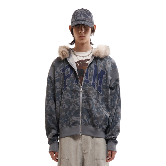 Perks And Mini ABC Fur Trim Hooded Zip Thru Sweat