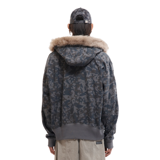 Perks And Mini ABC Fur Trim Hooded Zip Thru Sweat