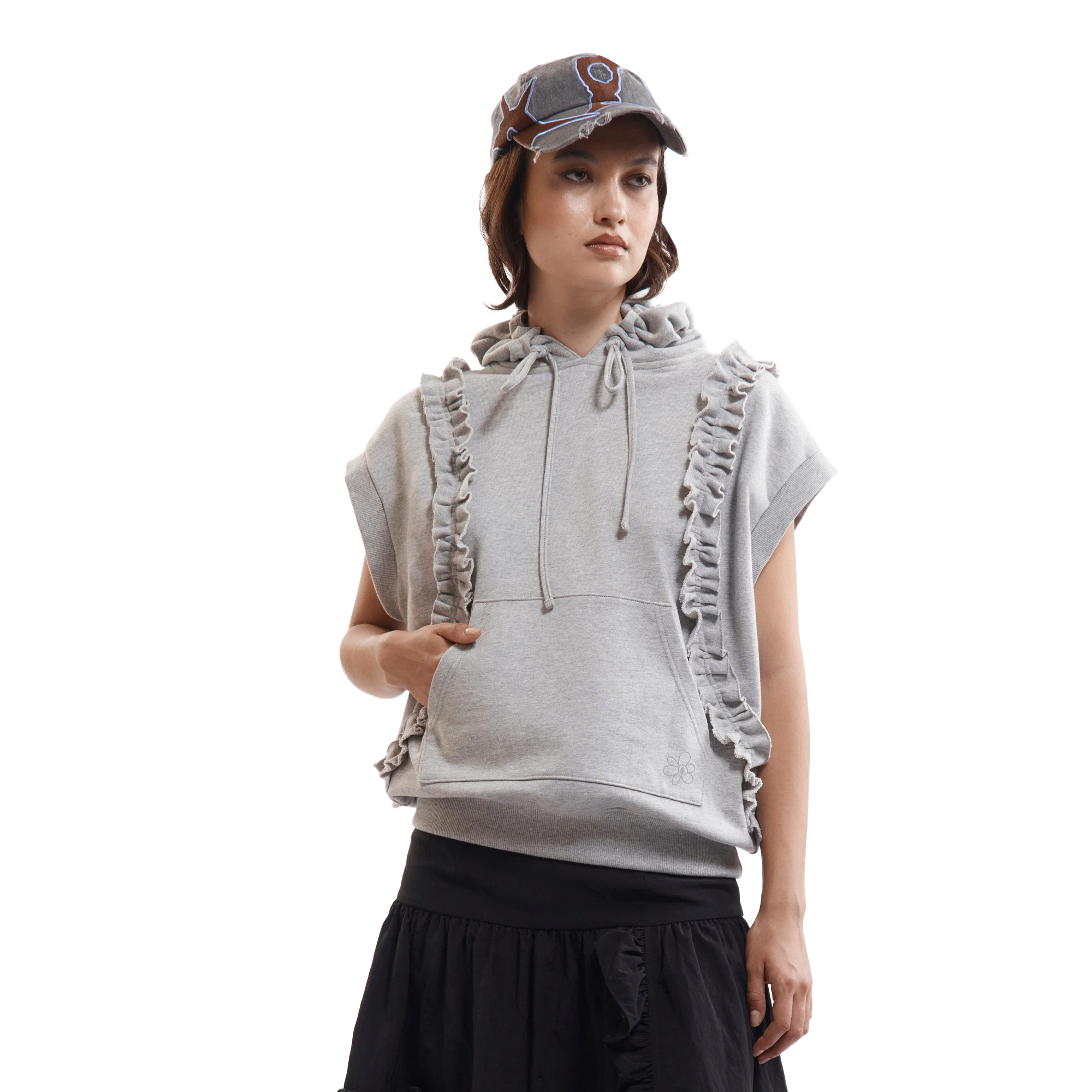 Perks And Mini Women's Artifex Hooded Pullover Vest Grey Marle