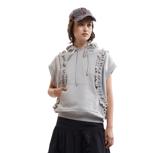 Perks And Mini Women's Artifex Hooded Pullover Vest Grey Marle
