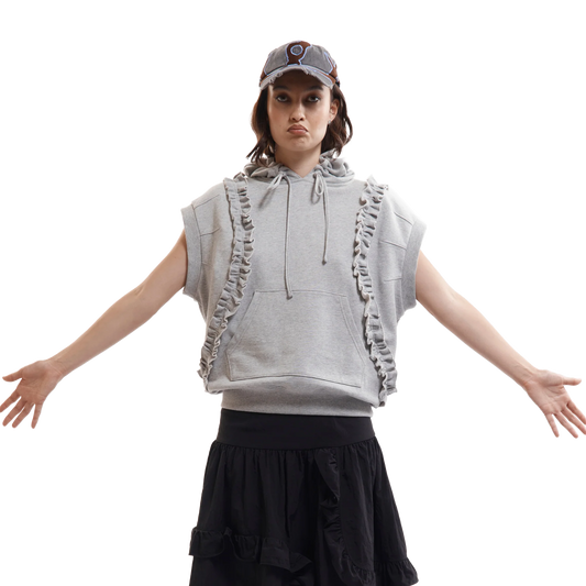 Perks And Mini Women's Artifex Hooded Pullover Vest Grey Marle