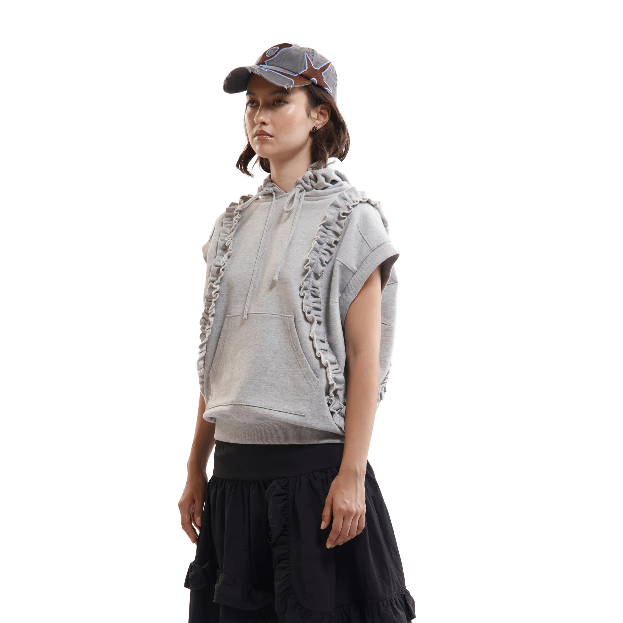 Perks And Mini Women's Artifex Hooded Pullover Vest Grey Marle