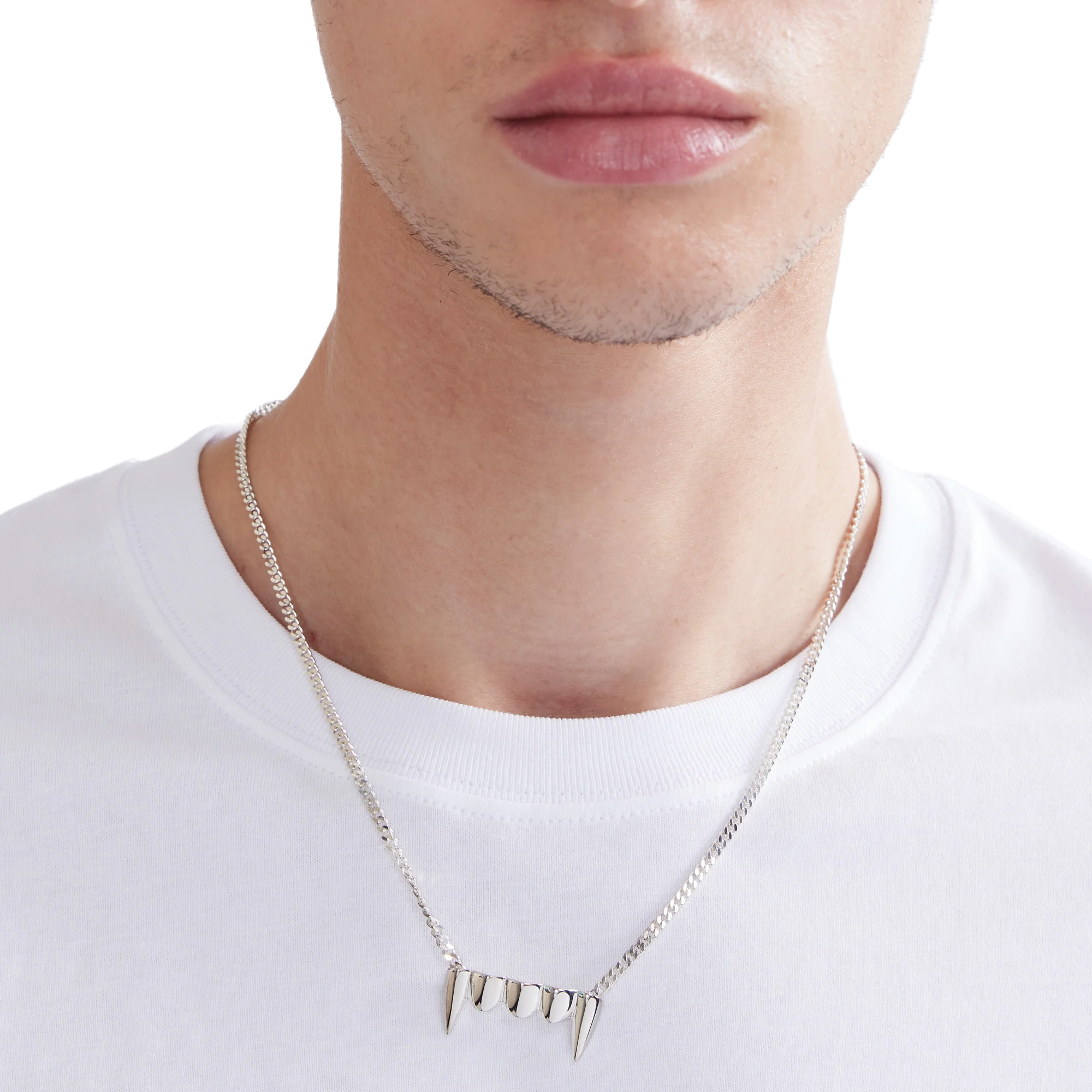 Perks And Mini Two Mil Fangz Necklace Silver