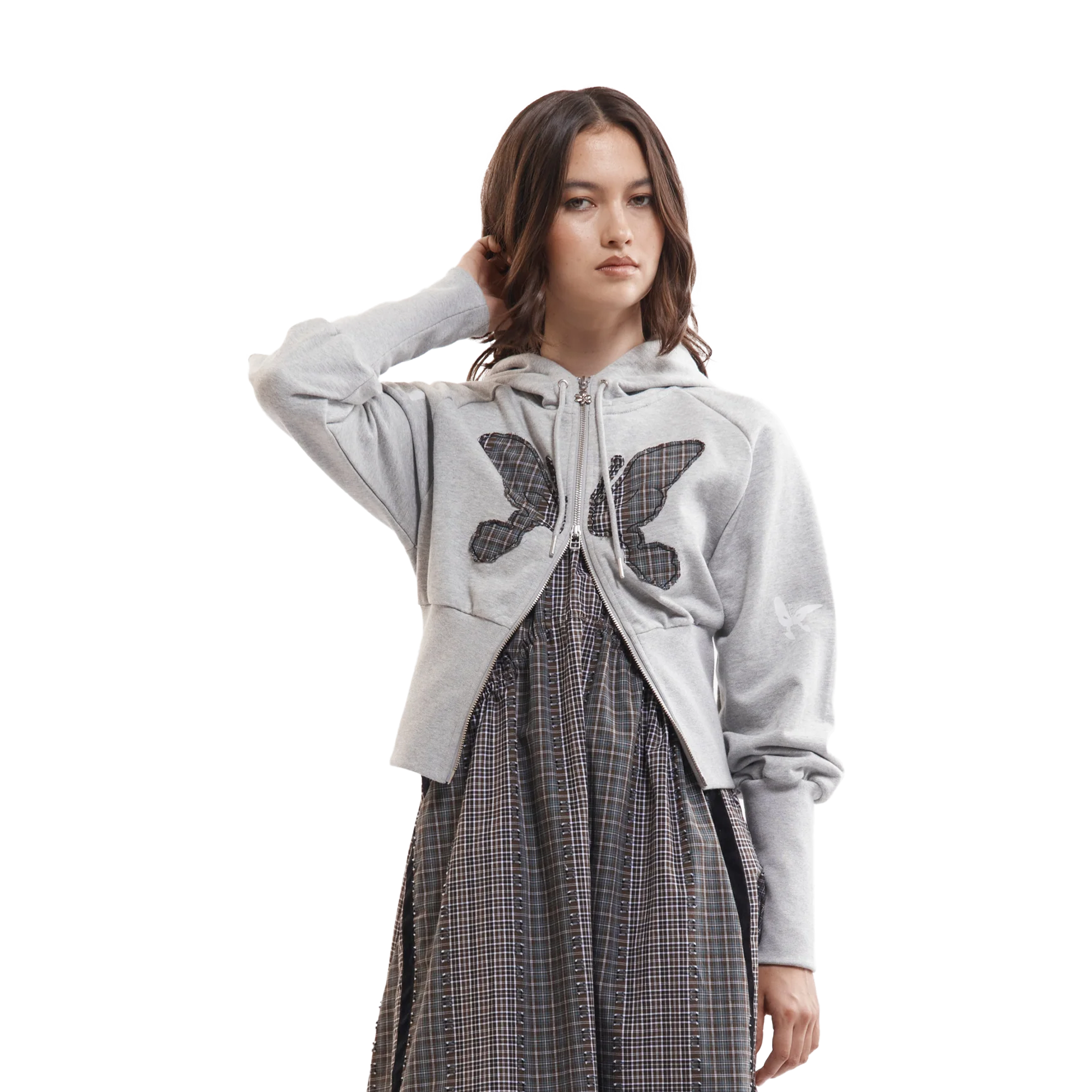 Perks And Mini Women's Flutter Board Zip Thru Grey Marle