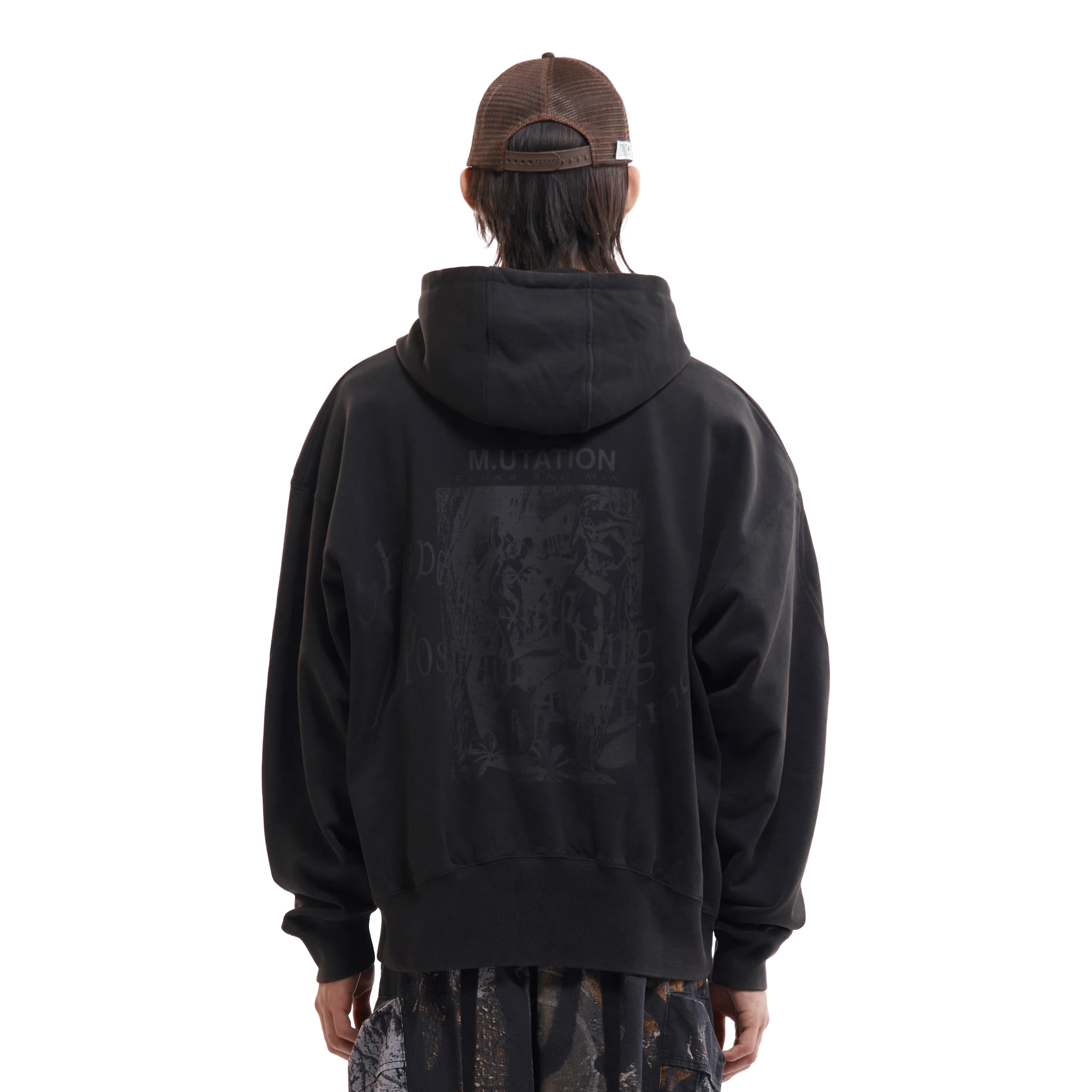 Perks And Mini Shape Shift Hooded Zip Thru Sweat Black Wash