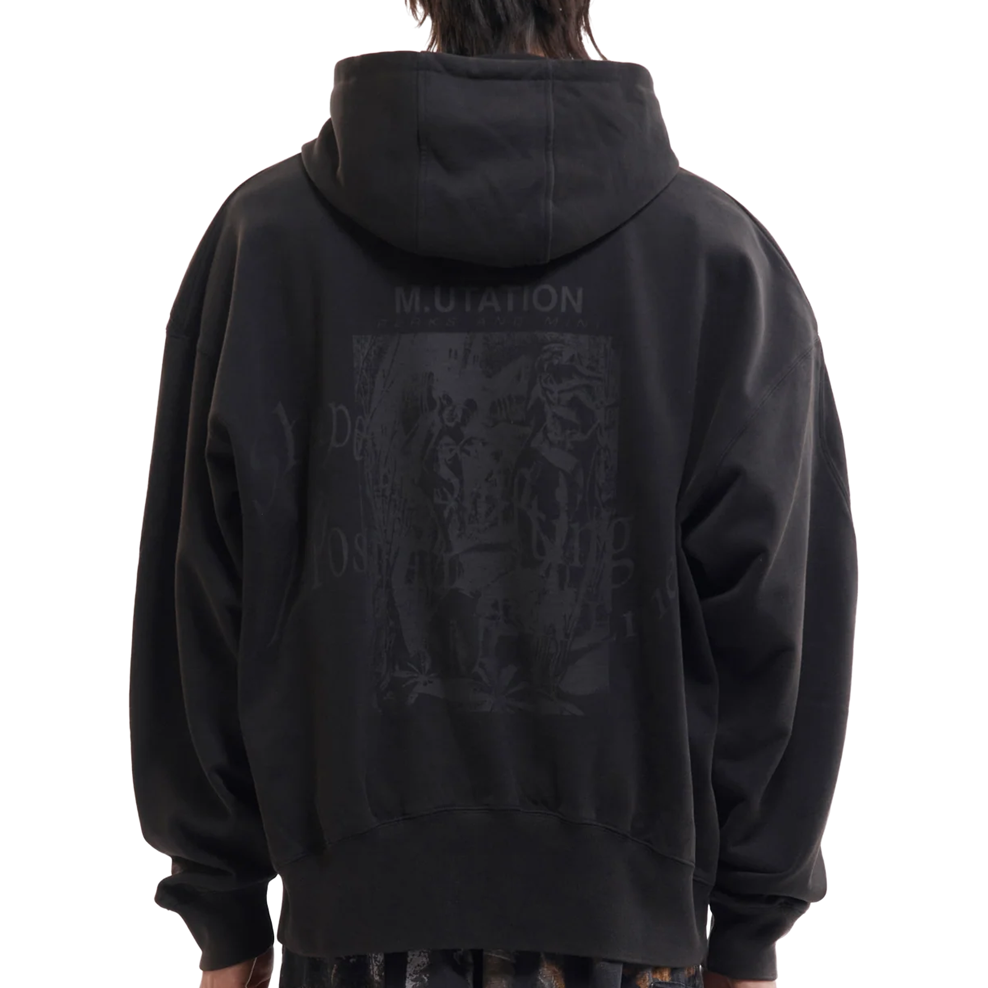 Perks And Mini Shape Shift Hooded Zip Thru Sweat Black Wash