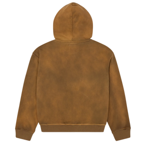 Kidsuper Patchwork Face Heavyweight Zip Up Hoodie Dark Brown