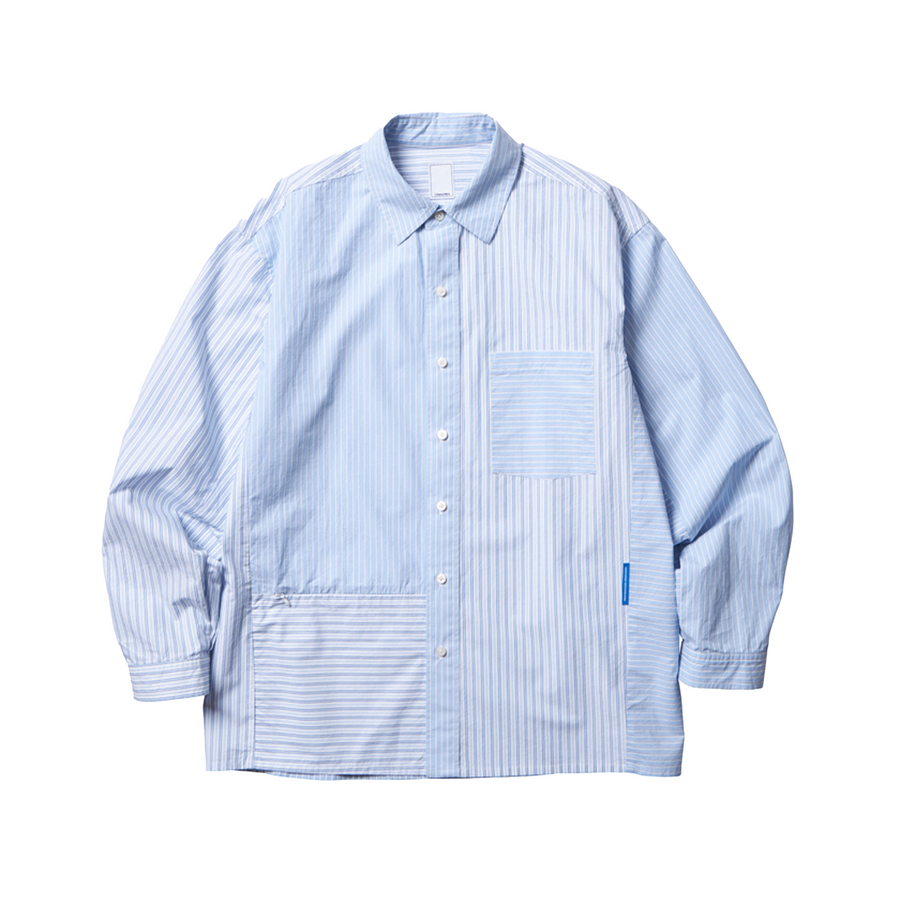 Liberaiders Patchwork Stripe Shirt White