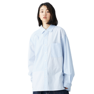 Liberaiders Patchwork Stripe Shirt White