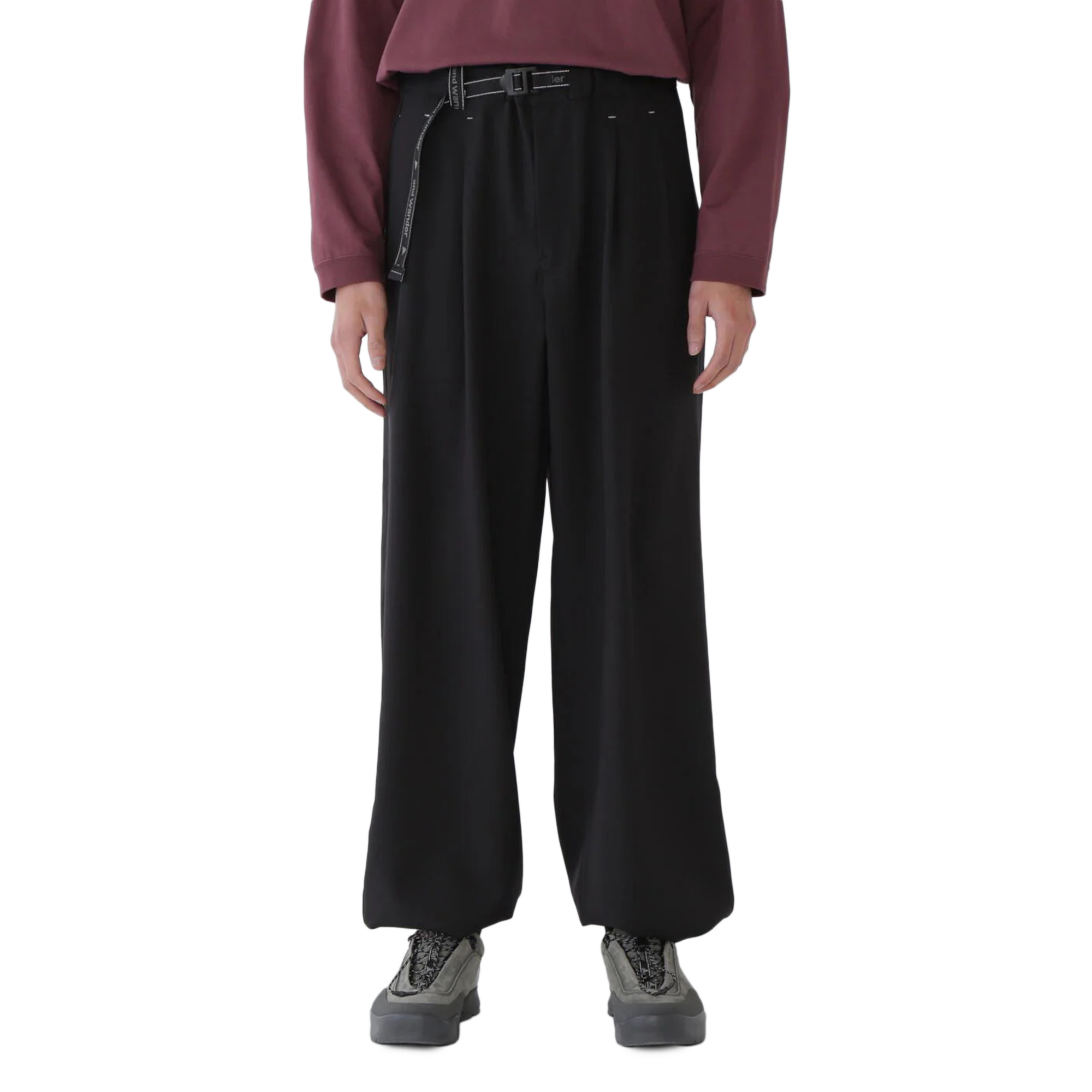and wander PE Melange Twill Pants Black