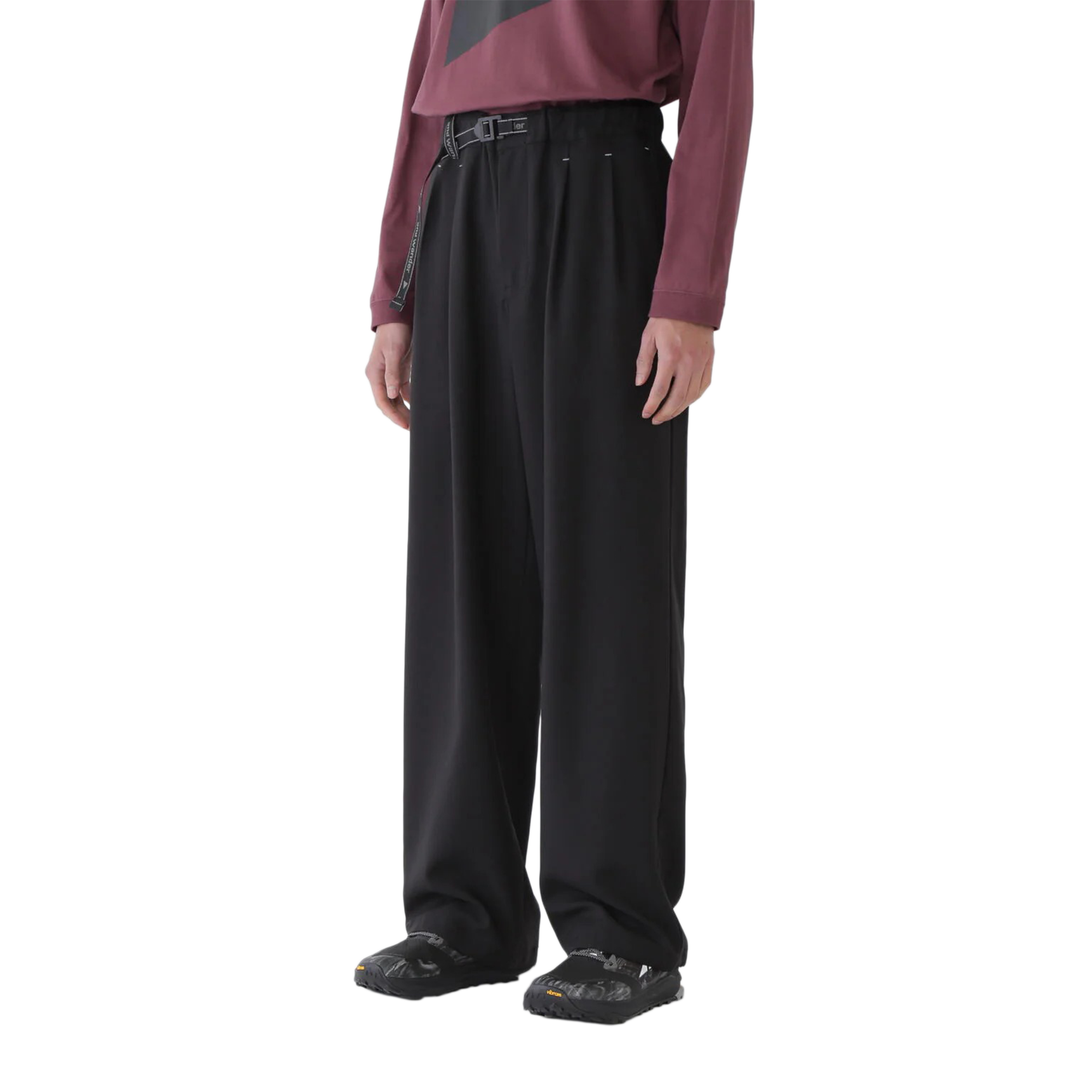 and wander PE Melange Twill Pants Black