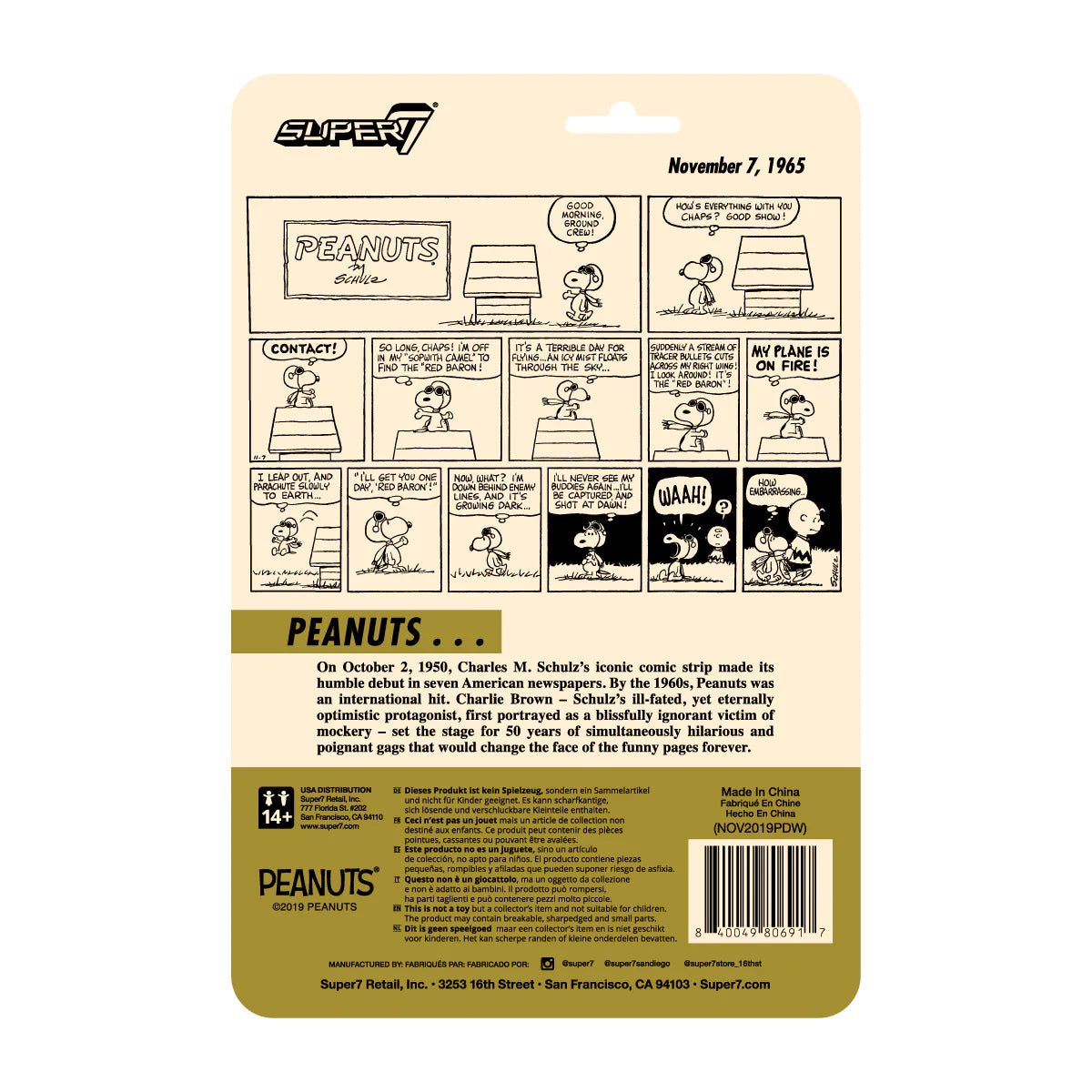 Super7 Peanuts ReAction Snoopy Flying Ace