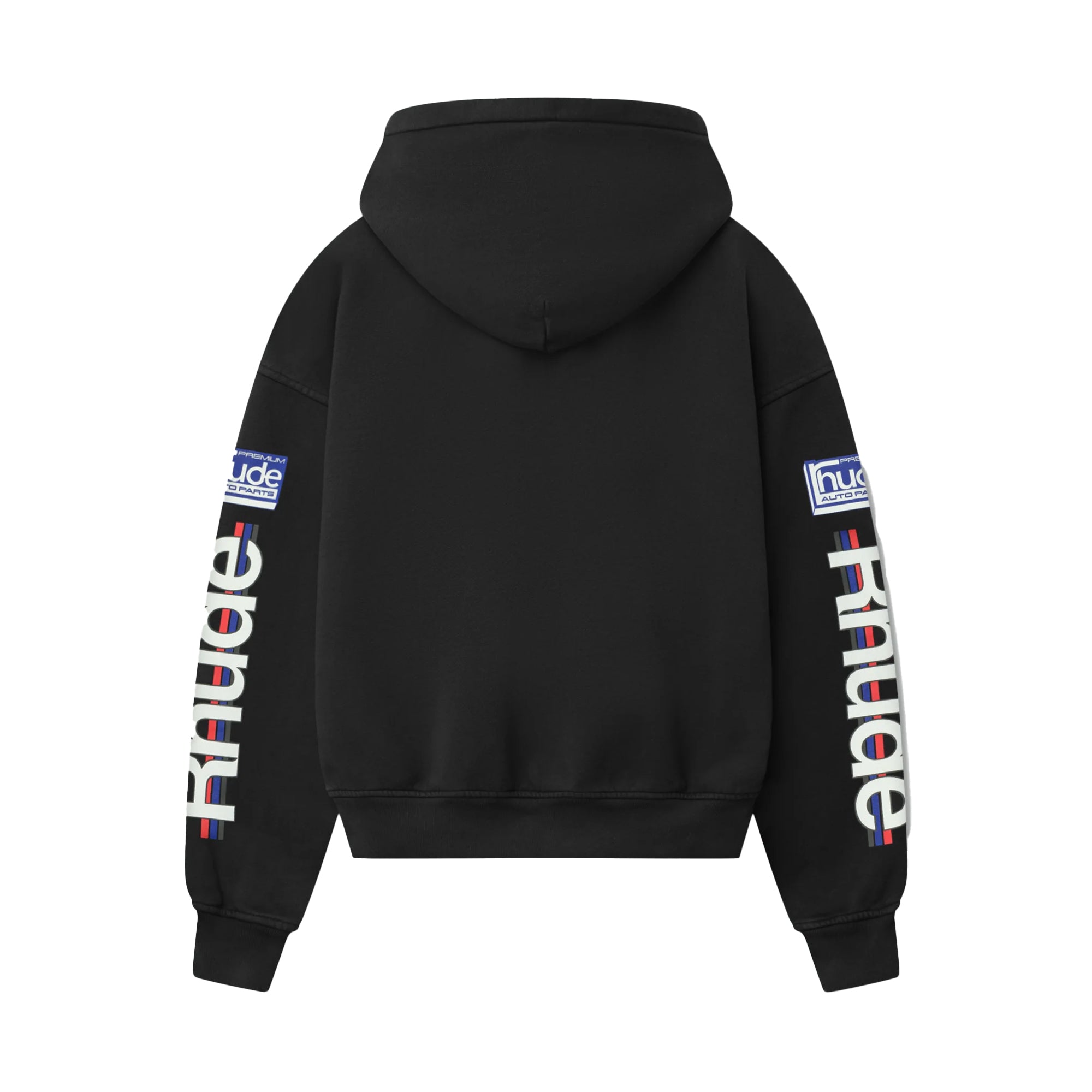 R H U D E Petrol Patch Hoodie Vtg Black