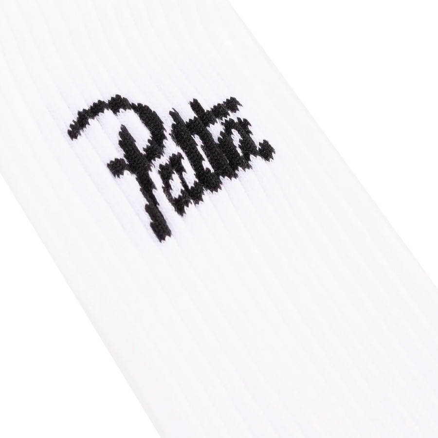 Patta Script Logo Sport Socks (2-Pack) White