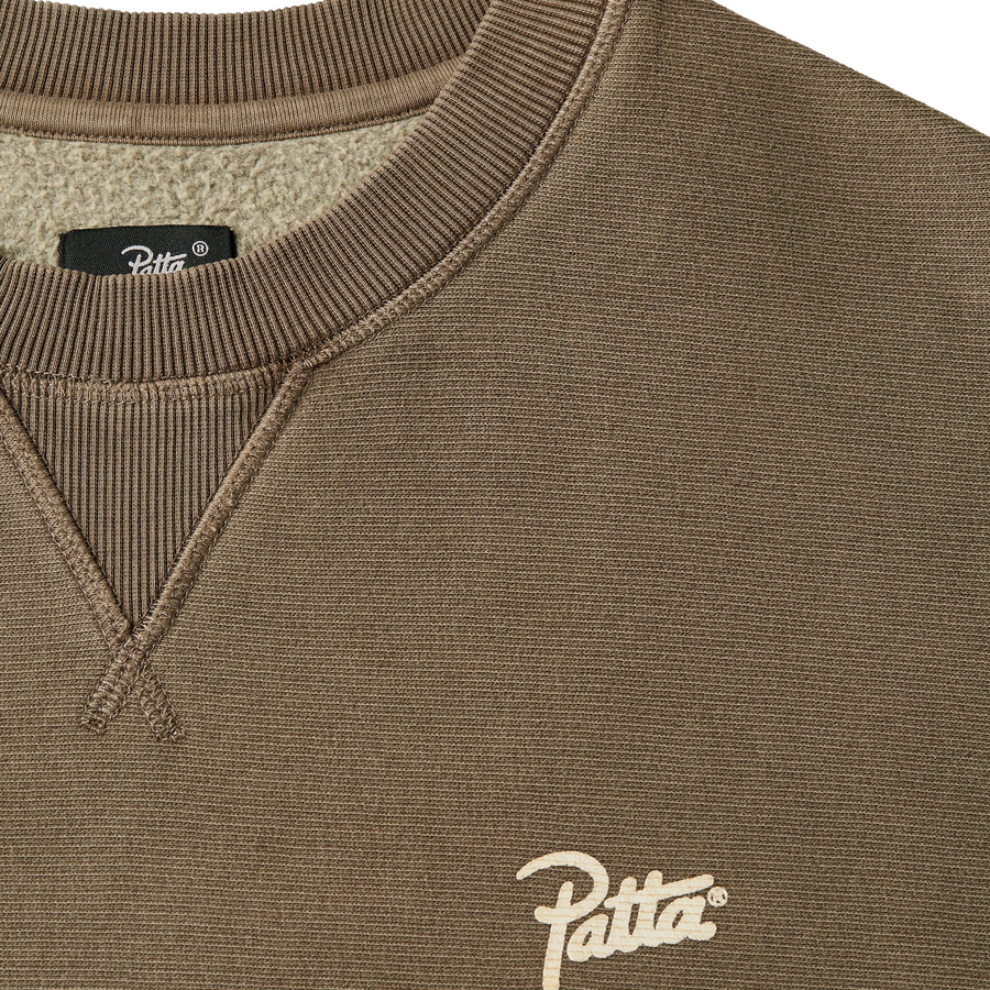 Patta Classic Washed Crewneck Sweater Morel