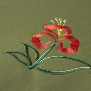 Patta Flowers Crewneck Sweater Loden Green