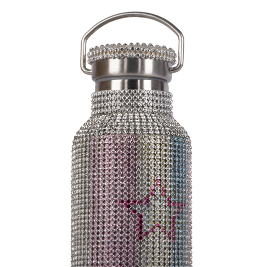 Collina Strada Rhinestone Water Bottle Star Stripe Multi