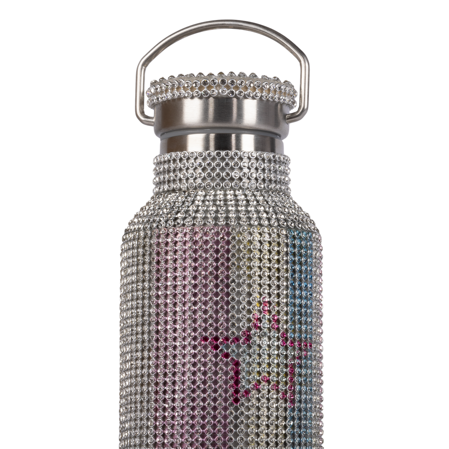 Collina Strada Rhinestone Water Bottle Star Stripe Multi