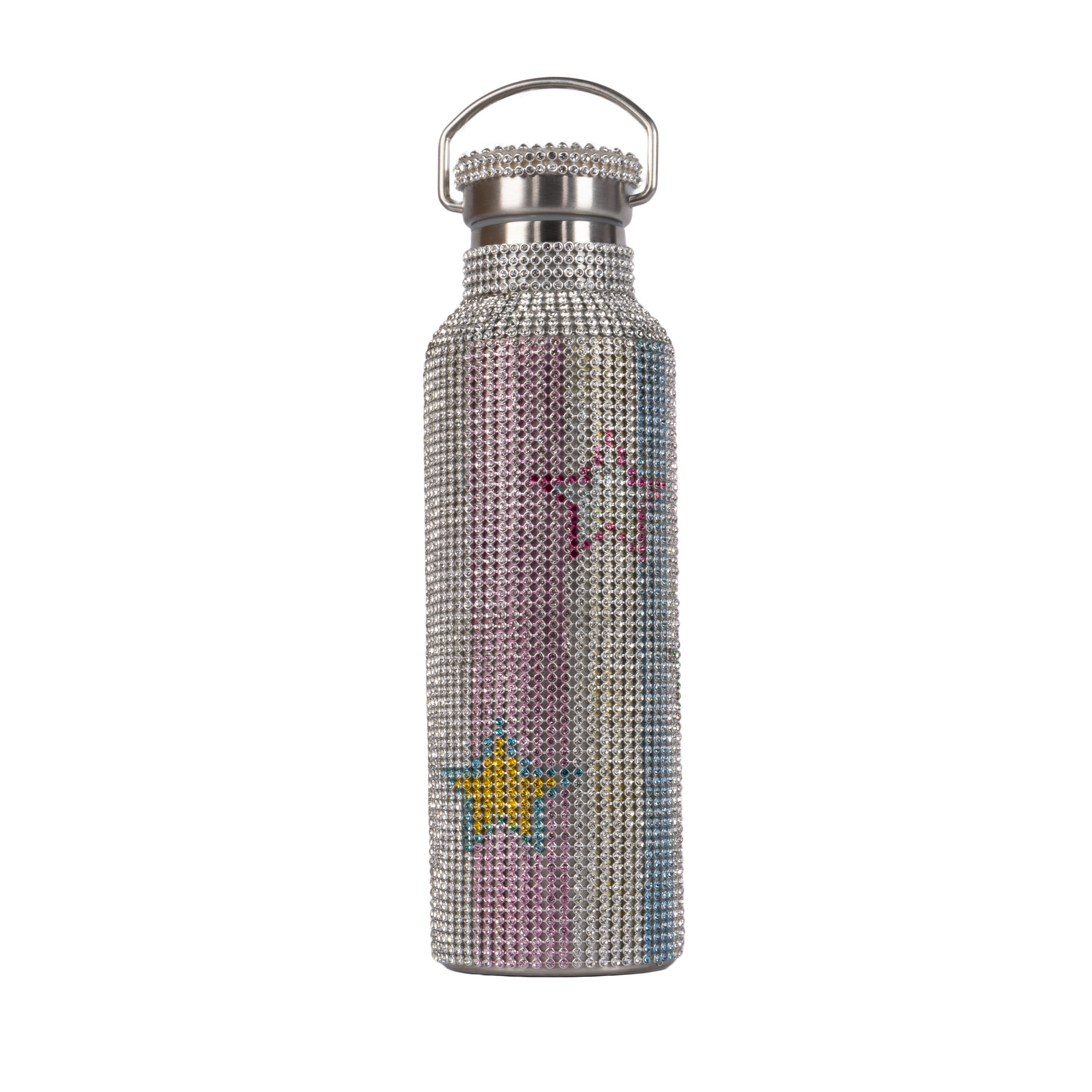 Collina Strada Rhinestone Water Bottle Star Stripe Multi