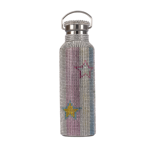 Collina Strada Rhinestone Water Bottle Star Stripe Multi