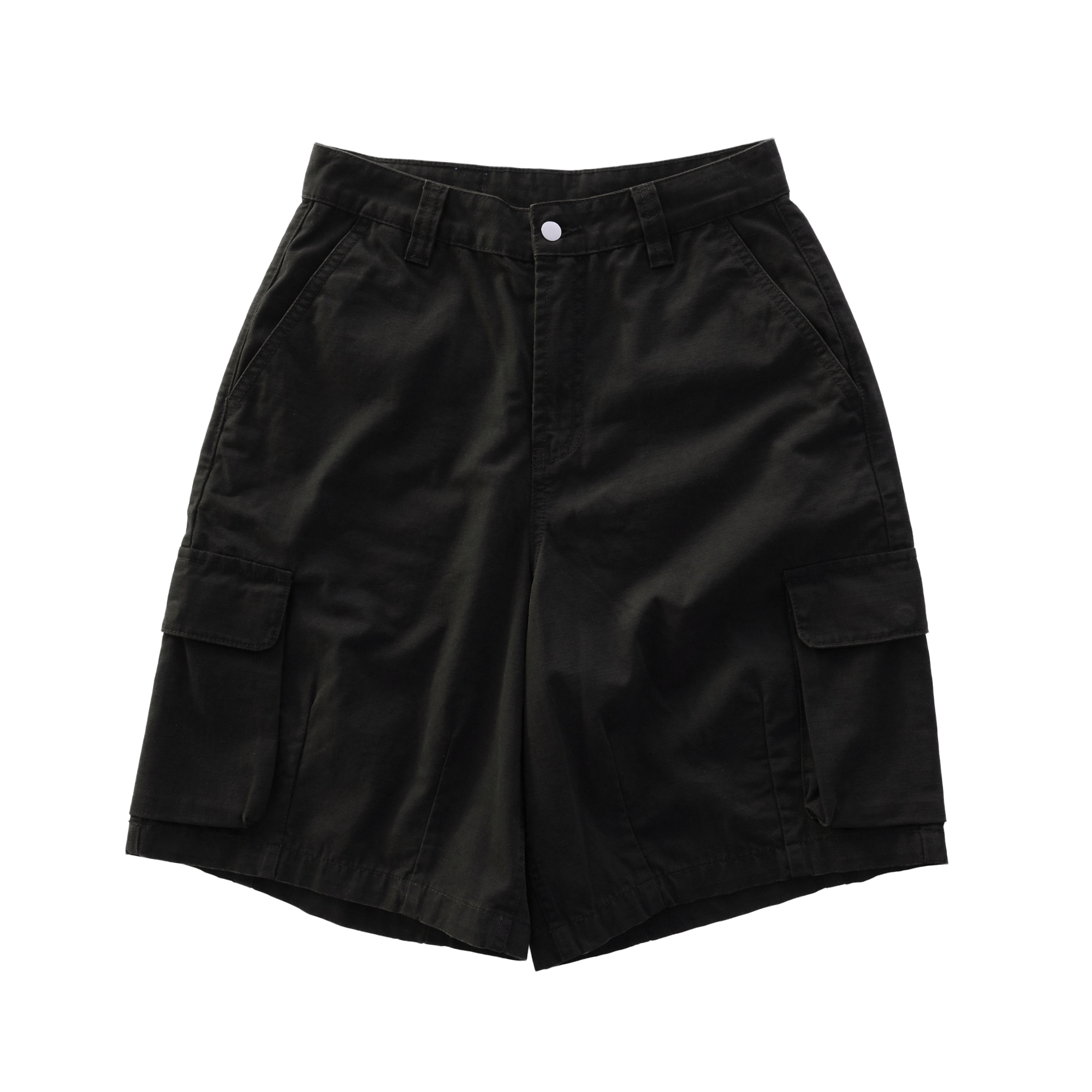 Pseushi Cotton Ripstop Cargo Shorts Black