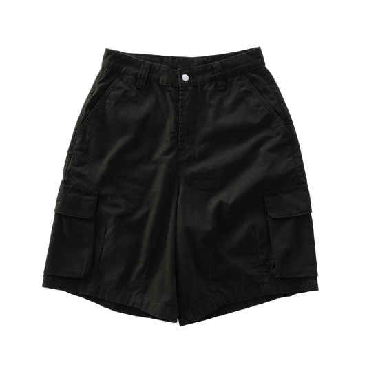 Pseushi Cotton Ripstop Cargo Shorts Black