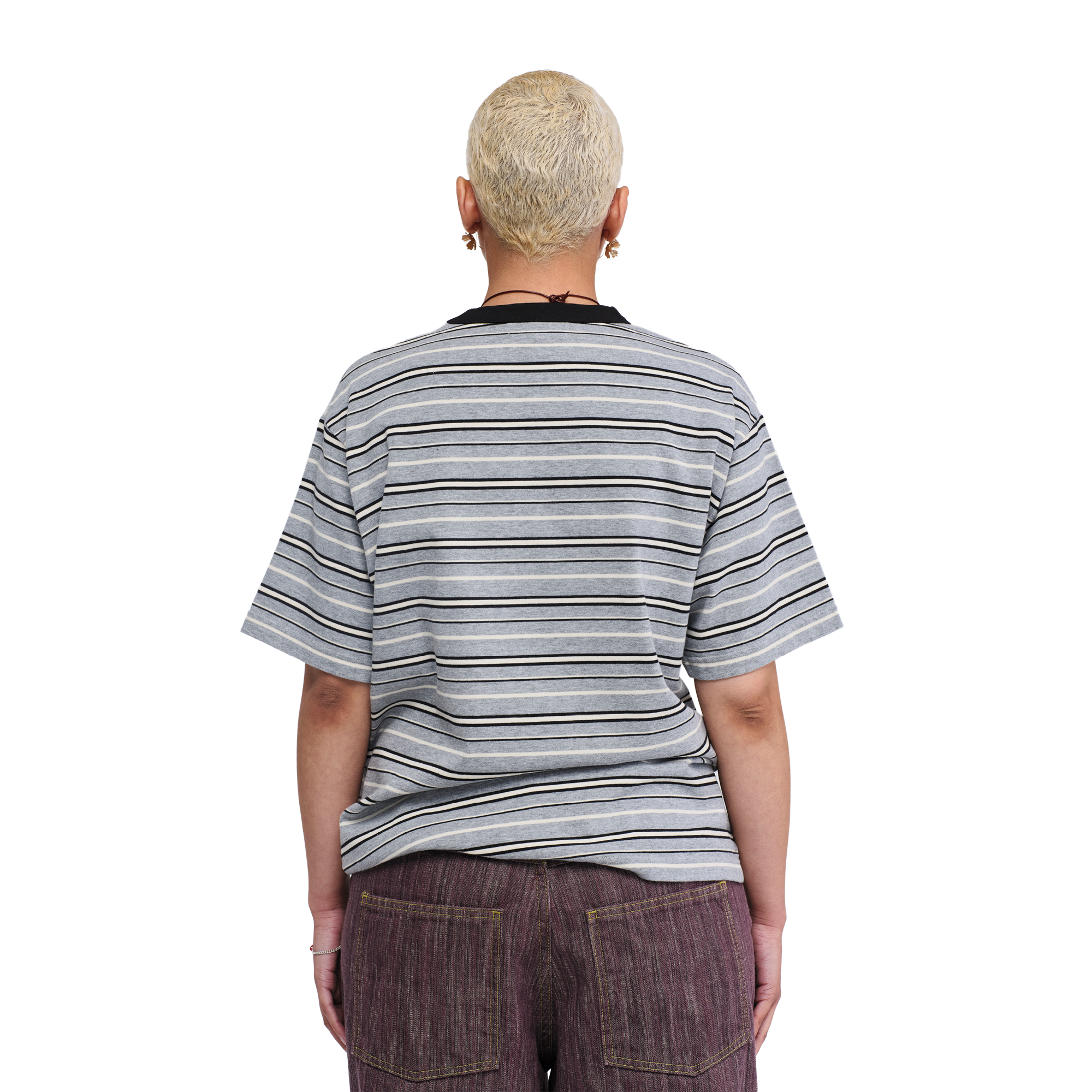 Pseushi Knitted Stripes T-Shirt