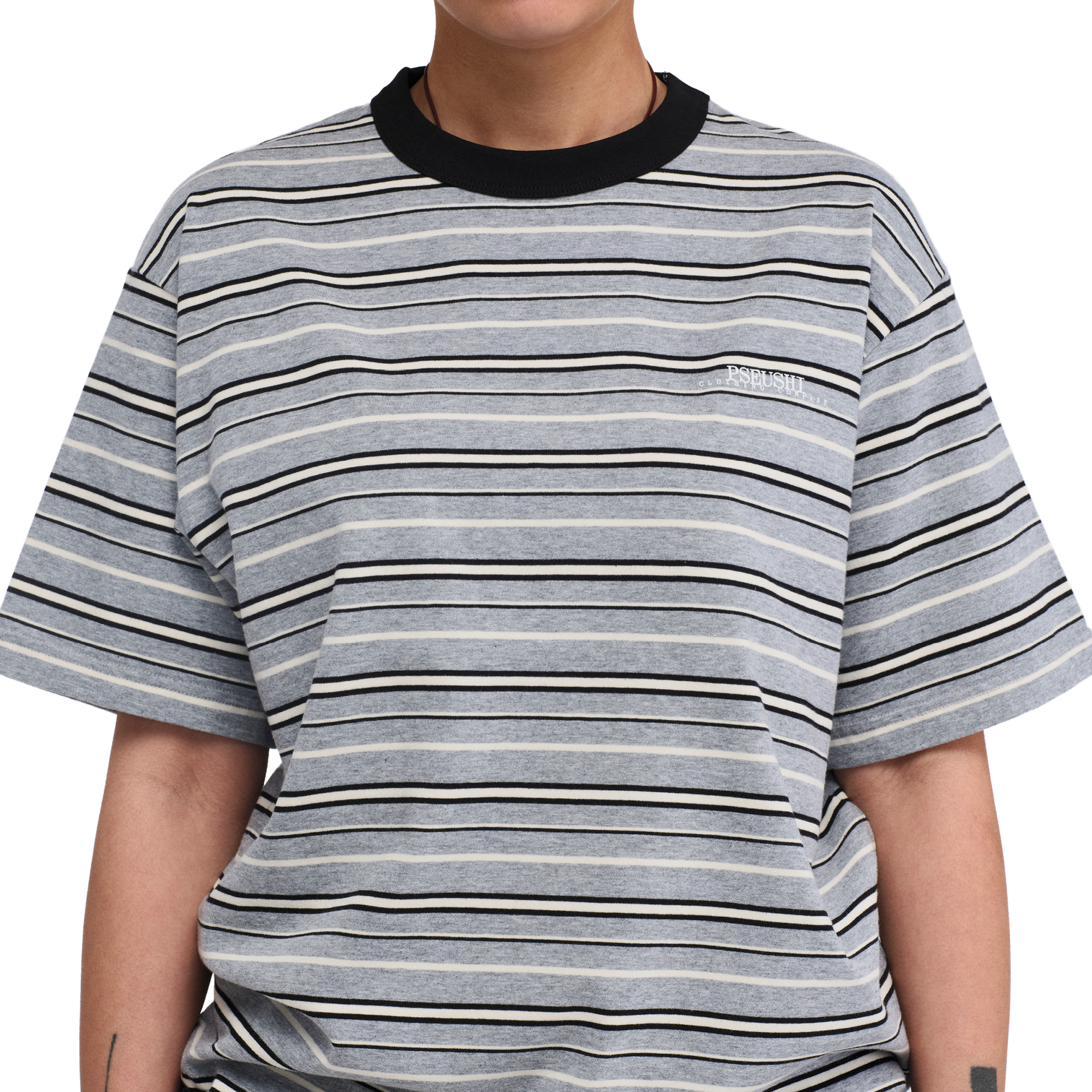 Pseushi Knitted Stripes T-Shirt