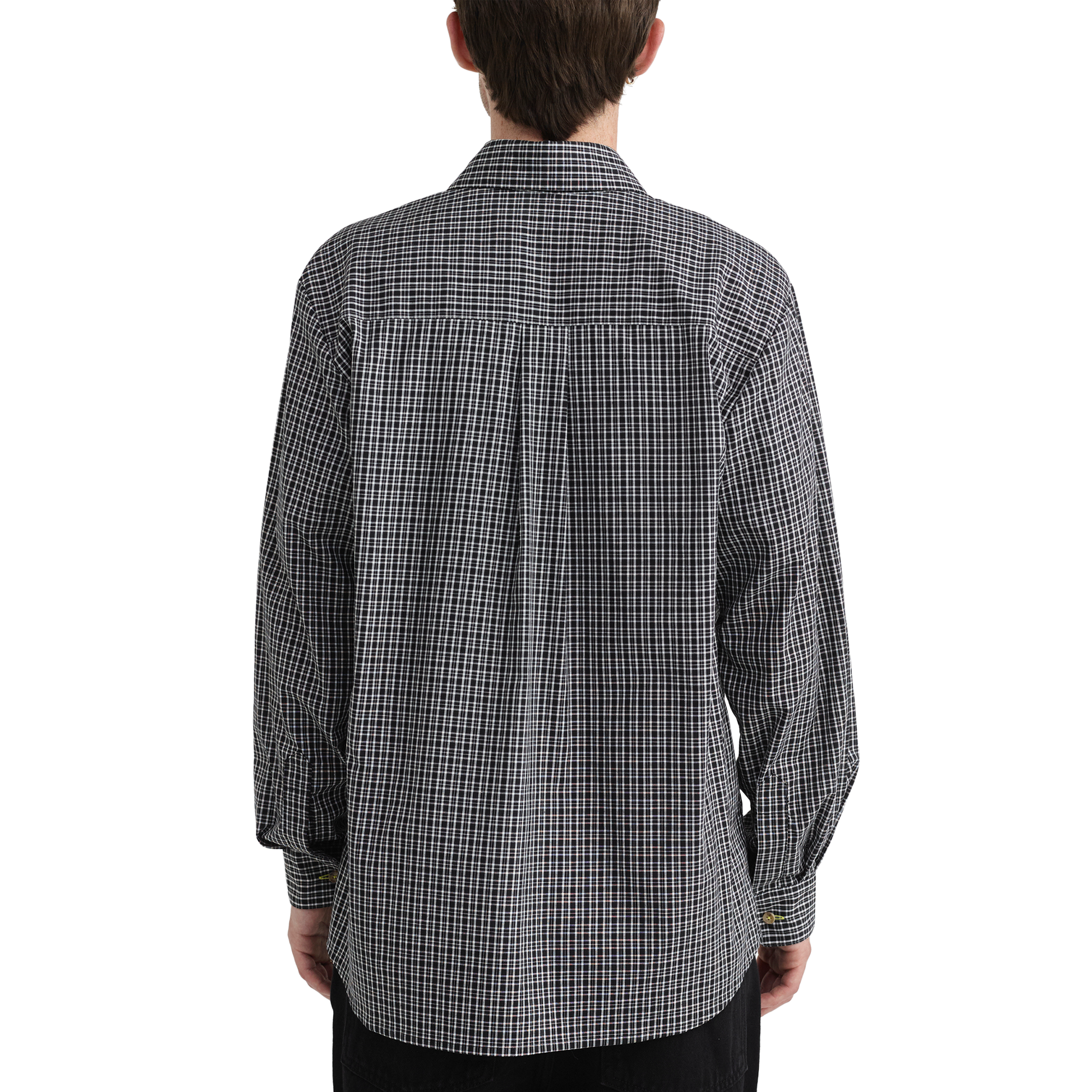 Pseushi Long Sleeve Black Plaid Shirt