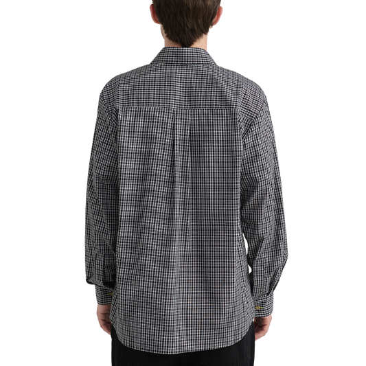 Pseushi Long Sleeve Black Plaid Shirt