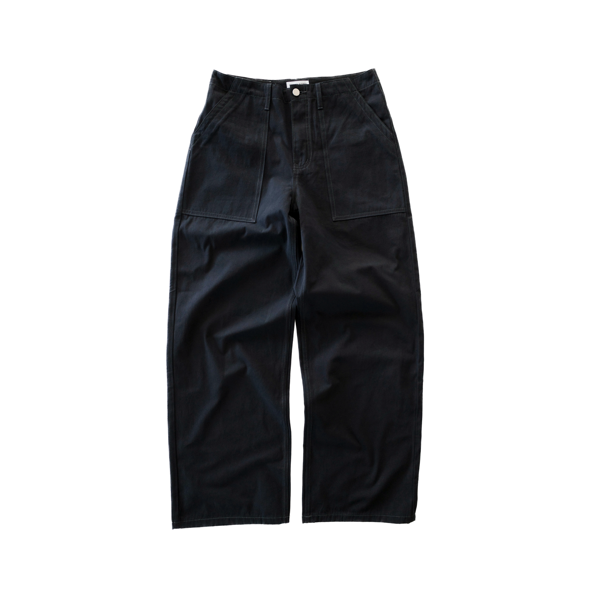 Pseushi Loose Cut Canvas Fatigue Pants Washed Black