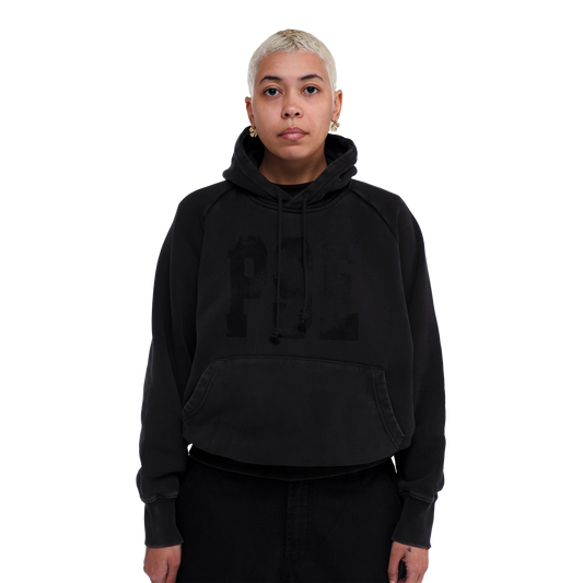 Pseushi Raglan Drawstring Hoodie Vintage Black