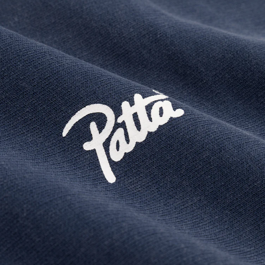 Patta Classic Acid Washed Hooded Sweater Estate Blue