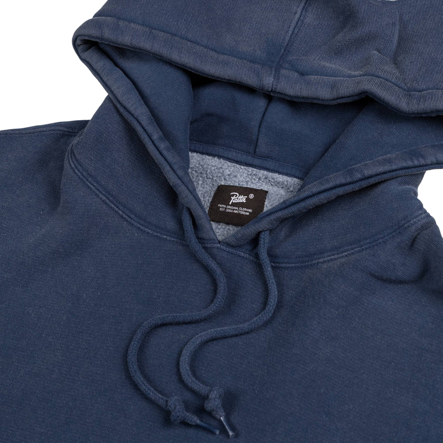 Patta Classic Acid Washed Hooded Sweater Estate Blue