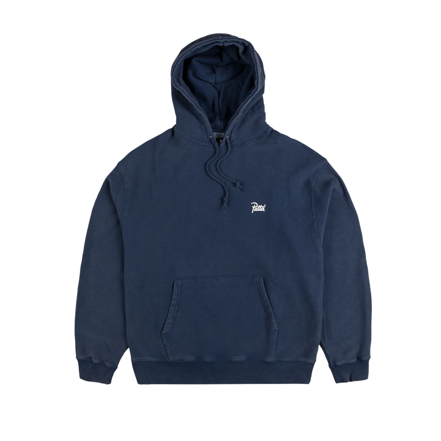 Patta Classic Acid Washed Hooded Sweater Estate Blue