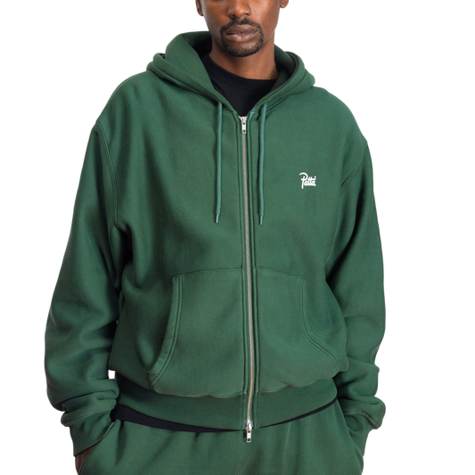 Patta Classic Zip Up Hooded Sweater Bistro Green