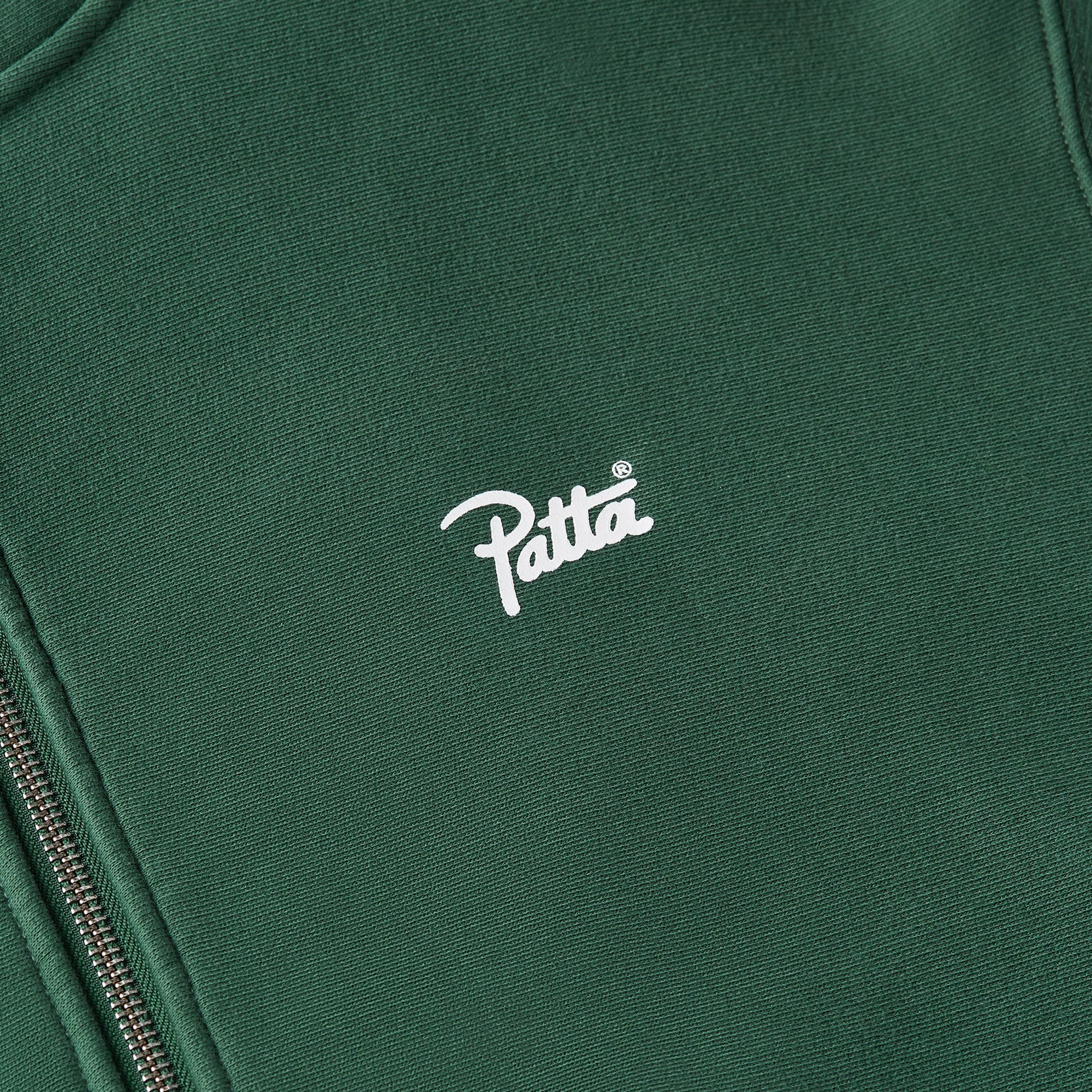 Patta Classic Zip Up Hooded Sweater Bistro Green