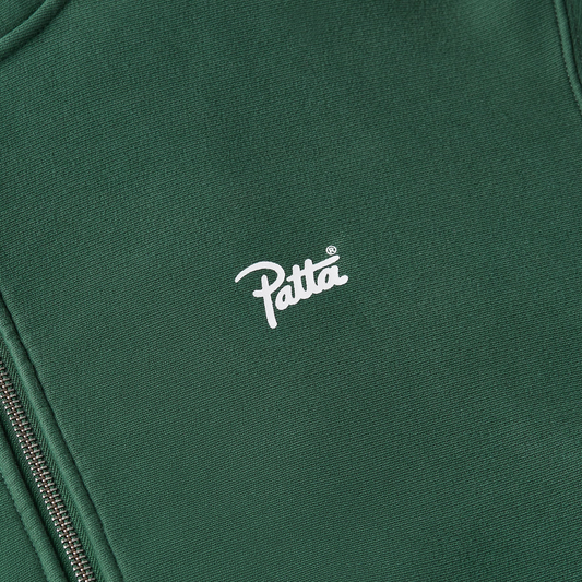 Patta Classic Zip Up Hooded Sweater Bistro Green